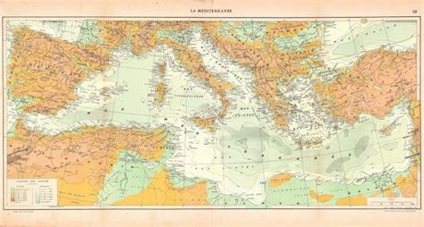 Antique Maps Vintage Maps Map Of The Mediterranean Sea Map Coastal