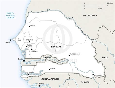 Vector Map Of Senegal Political One Stop Map