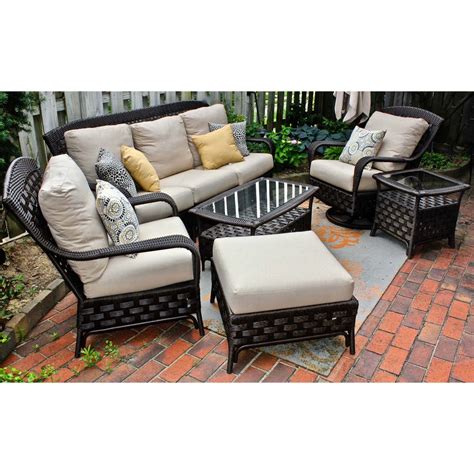 New kontiki ritz sunbrella series outdoor patio furniture Sunbrella Outdoor All-Weather "Wicker" Patio Furniture Set ...