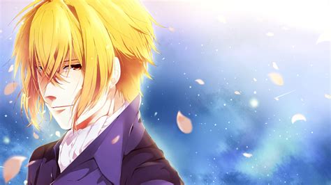 Download Wallpaper 1920x1080 Anime Male Young Blond Petals Full Hd