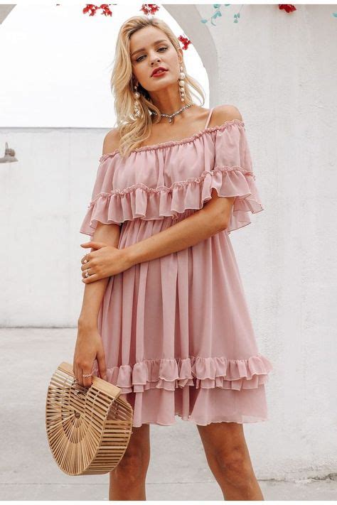 Pastel Ruffle Chiffon Mini Dress 3∙colors Dresses Casual Summer