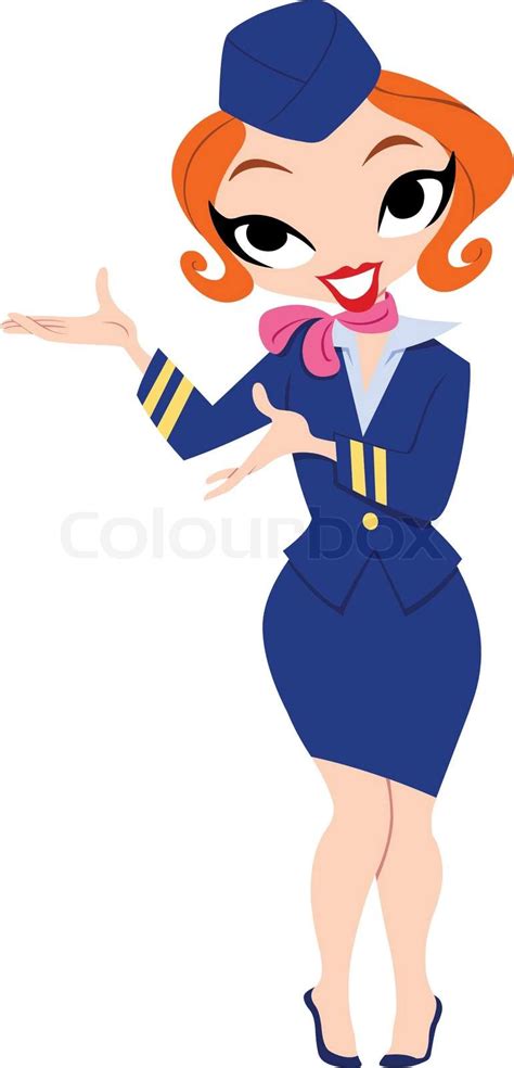 vector illustration of a lovely stewardess stock vector colourbox