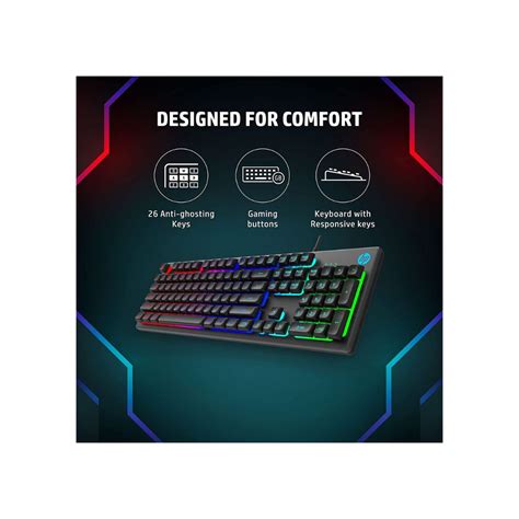 Hp K500f Backlit Membrane Wired Gaming Keyboard With Mixed Color