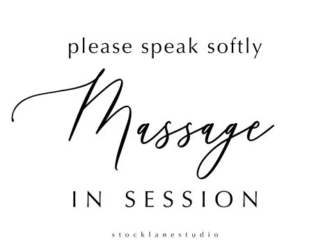 Please Speak Softly Massage In Session Printable Black On White Do Not Disturb Sign For Spa