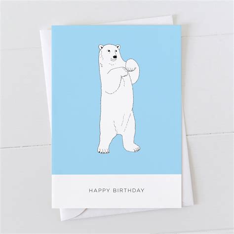 Polar Bear Happy Birthday Card Bird The Artist