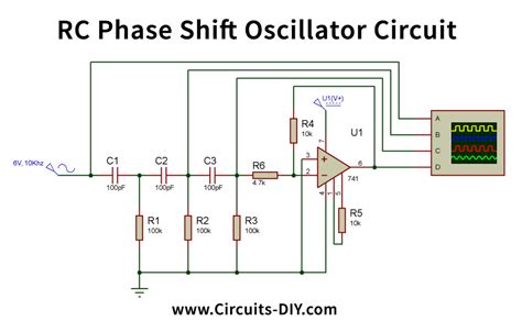 Rc Phase Shift Oscillator Using Op Amp