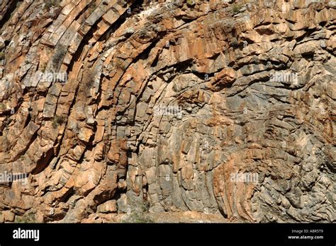 Stratified Rock Formation Swartberg South Africa Stock Photo Alamy