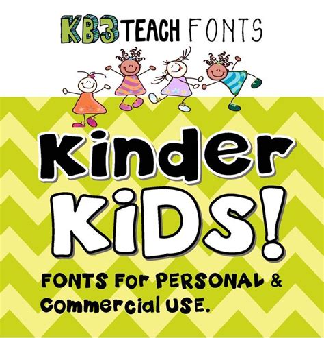 Fonts Kb3 Kinder Kids 6 Font Set Personal And Commercial Use