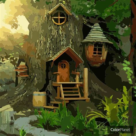 Coloring The Tree House Painting Oil Painting Supplies Art Painting Oil