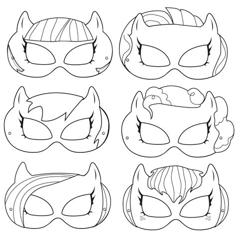 Pony Printable Coloring Masks Pony Costume Pony Masks Pony Etsy