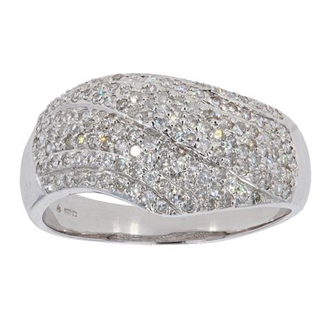 18ct White Gold Diamond Pave Set Ring By Anya Belle Ramsdens Jewellery