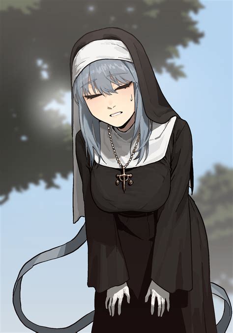 Nuns Original Characters Anime Anime Girls Nun Outfit Artwork