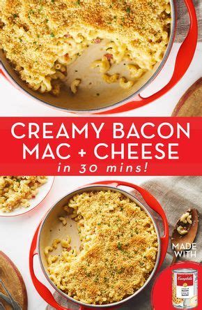 It uses cheddar cheese condensed soup and all you'll need to do is fry up some eggs to put on top. Bacon Mac and Cheese | Recipe | Food, Campbells soup ...