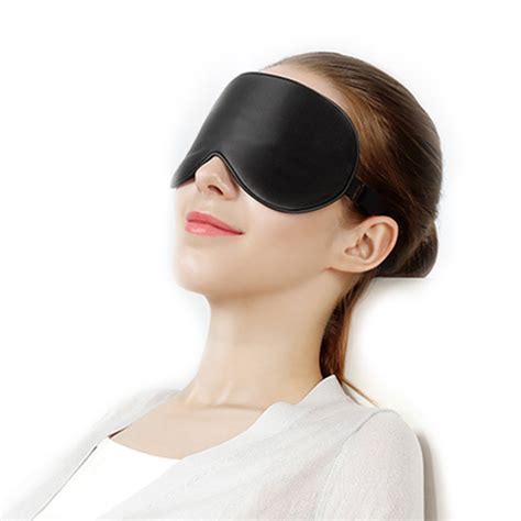Black Massage Silk Sleep Eye Mask Portable Soft Blindfold Smooth Eye Bandage Travel Sleeping