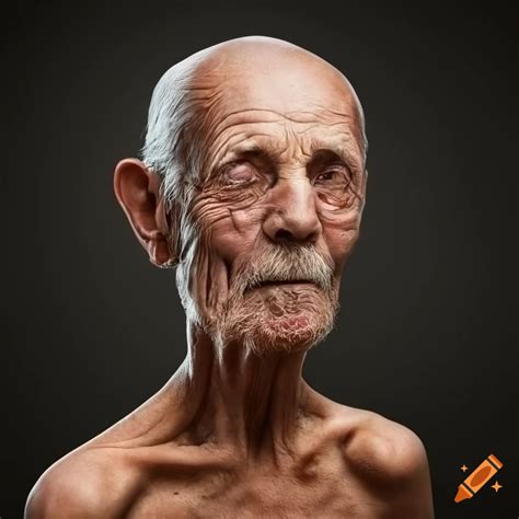 image of a chrome covered skinny old man