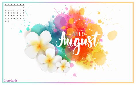 August 2020 - Hello August! Desktop Calendar- Free August ...