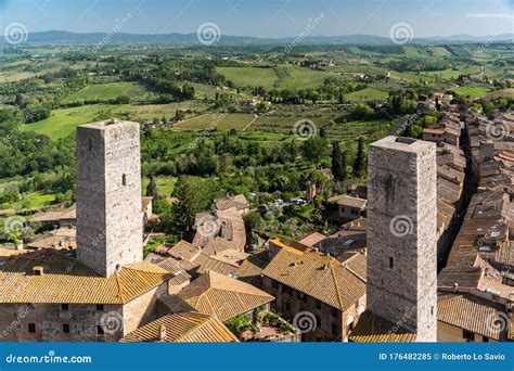 the medieval towers of san gimignano famous town in tuscany stock image image of siena town
