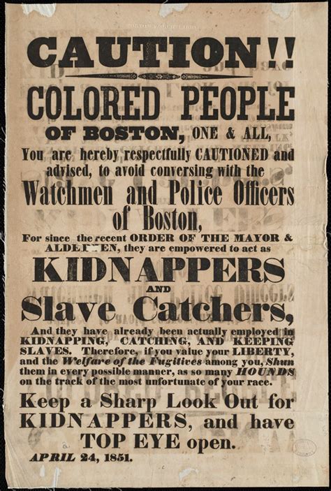 The Fugitive Slave Laws And Boston Us National Park Service