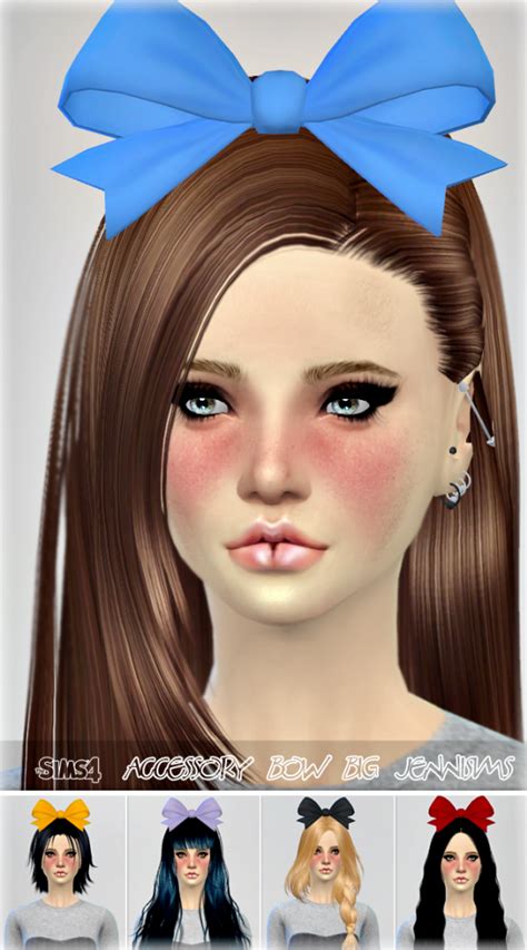 Jennisims Downloads Sims 4 New Mesh Accessory Hair Bow Big Sims 4