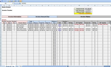 Excel Invoice Tracker Template