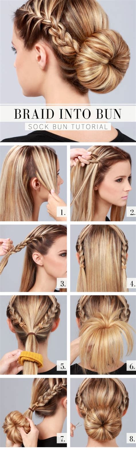 How To Make Gorgeous Braid Into Bun Hair Style Step By Step Diy Tutorial Instructions How To