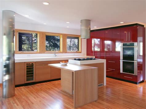 Contemporary Kitchen With Red Cabinets Hgtv