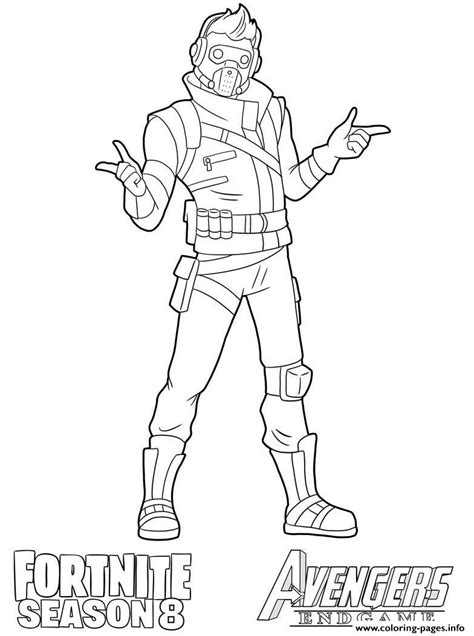 starlord fortnite avengers endgame coloring pages printable