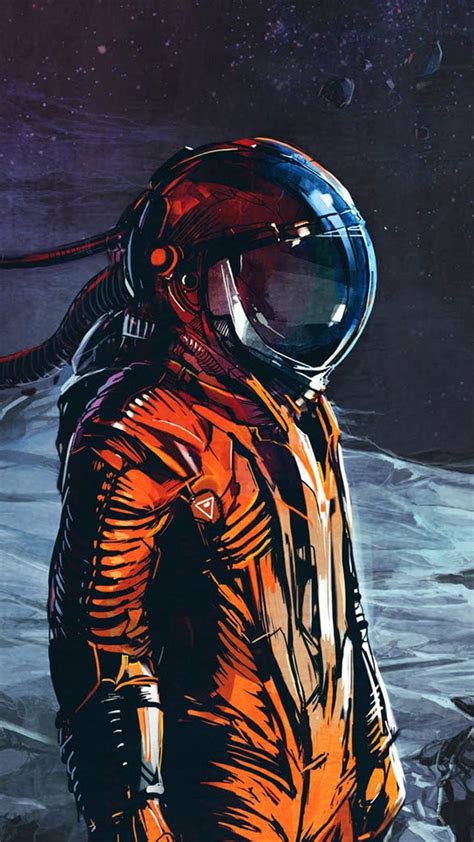 Astronaut Orange With Images Space Art Astronaut Wallpaper