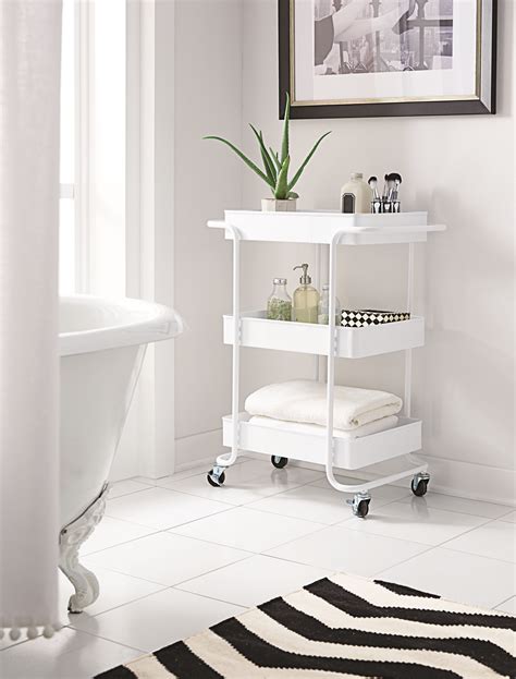 home decorators collection steel open cart in glossy white 9201810400 the home depot