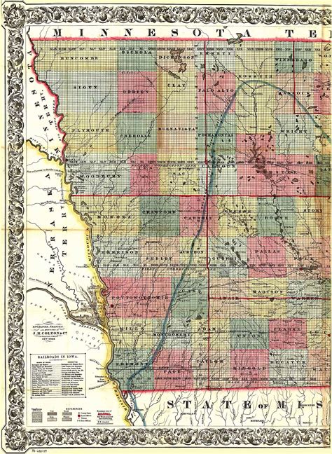 It is approximately 100 miles east to west and 125 miles north to south. The USGenWeb Archives Digital Map Library - Iowa Maps Index.