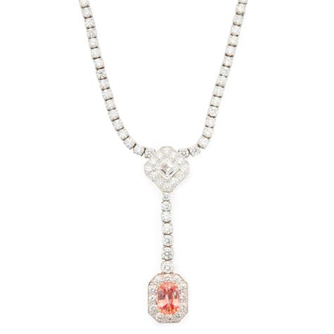 Padparadscha Sapphire And Diamond Necklace Fine Jewels 2021 Sothebys