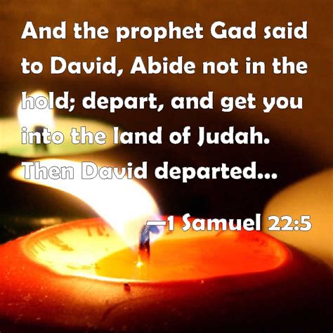 1 Samuel 225 And The Prophet Gad Said To David Abide Not In The Hold