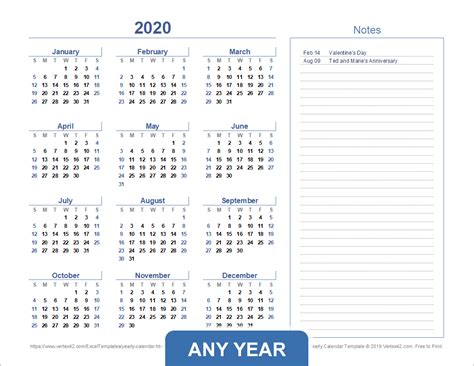 2021 Calendar Vertex42