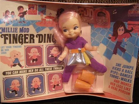 1960s Remco Mod Finger Ding Doll In Original Packaging Unopened By