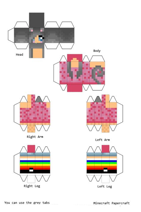 Papercraft Nyan Cat Girl Brinquedos De Papel Ideias Para Desenho