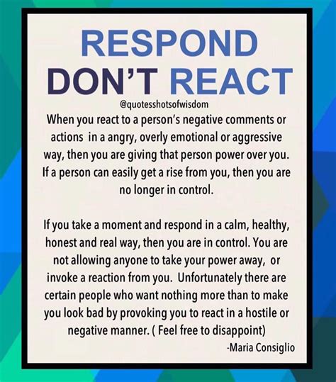 Respond Dont React Pictures Photos And Images For Facebook Tumblr