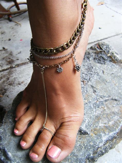 anillo y cadena para el tobillo de todo un poco en 2019 joyería de pies accesorios y