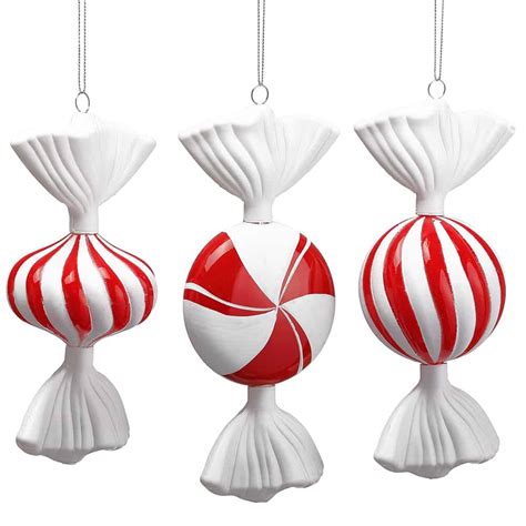 7″ 75″ Peppermint Candy Ornament 3 Easet Red White Silk Flower Depot