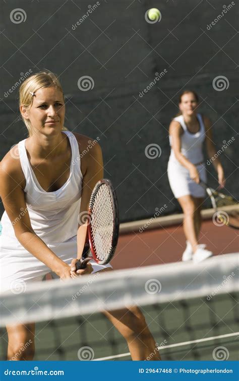 Players On Tennis Court Stock Photo Image Of Competition 29647468