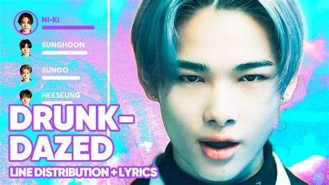 enhypen drunk dazed line distribution lyrics color coded patreon requested chords chordify