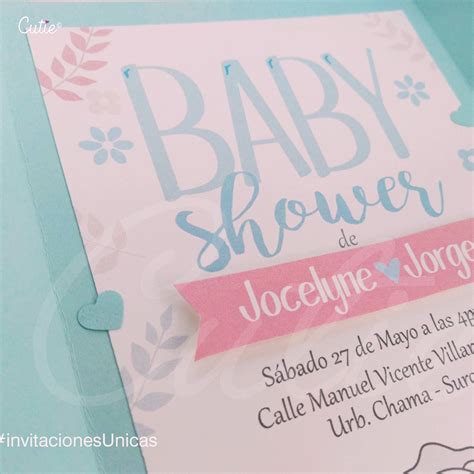 Invitación Baby Shower Modelo Unisex Personalizado Con Tus Colores
