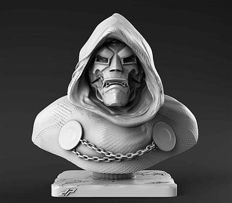 Dr Doom Bust 3d Print Model By 3dmodeldesigner