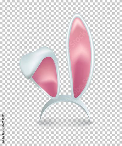 Vector Pink Rabbit Ears Isolated On Transparent Background Stock