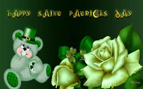 On the bottoms of her feet, the pads are blue. HD Saint Patrick Teddy Bear Wallpaper | Download Free - 84249