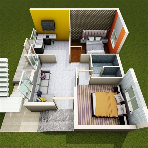 30x30 House Plan With Interior Cut Section The Small House Plans