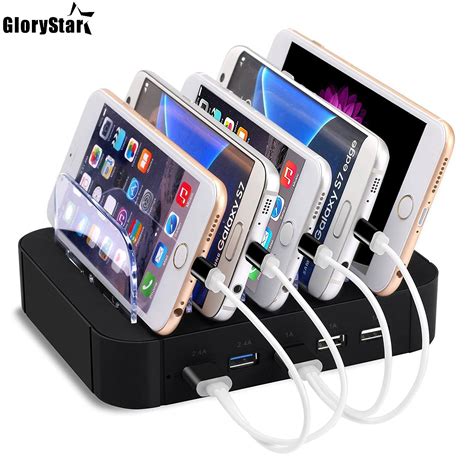 Universal Detachable 5 Port Usb Charging Station With Removable Baffles