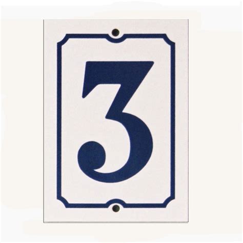 Snobsknobs White And Blue Enamel House Number Snobsknobs