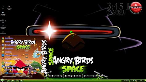 Tema Para Windows 7 Angry Bird Space Theme For Windows 7 Youtube