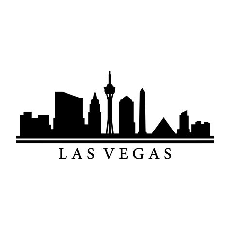 Las Vegas Skyline Illustrated On White Background 3371132 Vector Art At