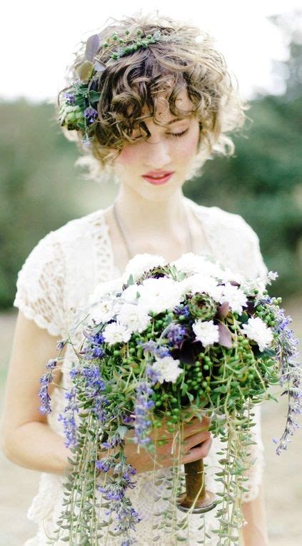 Detangle with your fingers and use lots of conditioner. Boho bride's curly bridal hair Toni Kami Wedding ...